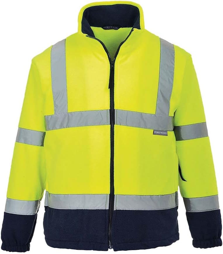 Portwest Hochsichtbare zweifarbige Fleece-Jacke, Farbe: gelb, Grösse: XL, F301YNRXL XL gelb/marine,