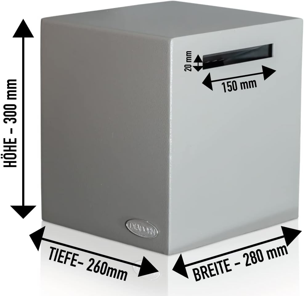 Einwurftresor mit Entnahme hinten | Deposittresor | Tresor mit Einwurfschlitz | Schlüsselschloss