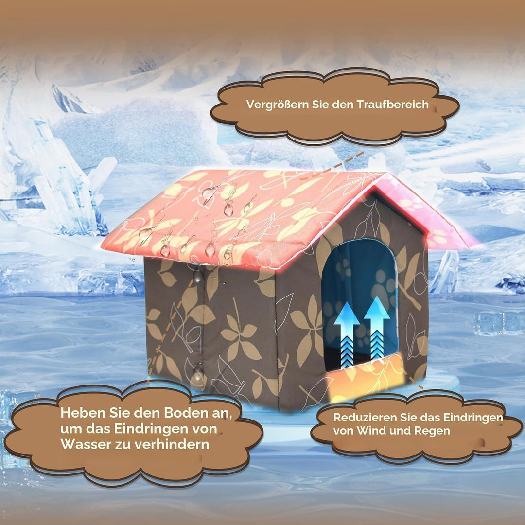 Katzenhaus Für Draussen Winterfest Wasserdicht Und Warm Faltbare Pet Tierheim Für Katzen Mit Abnehmb