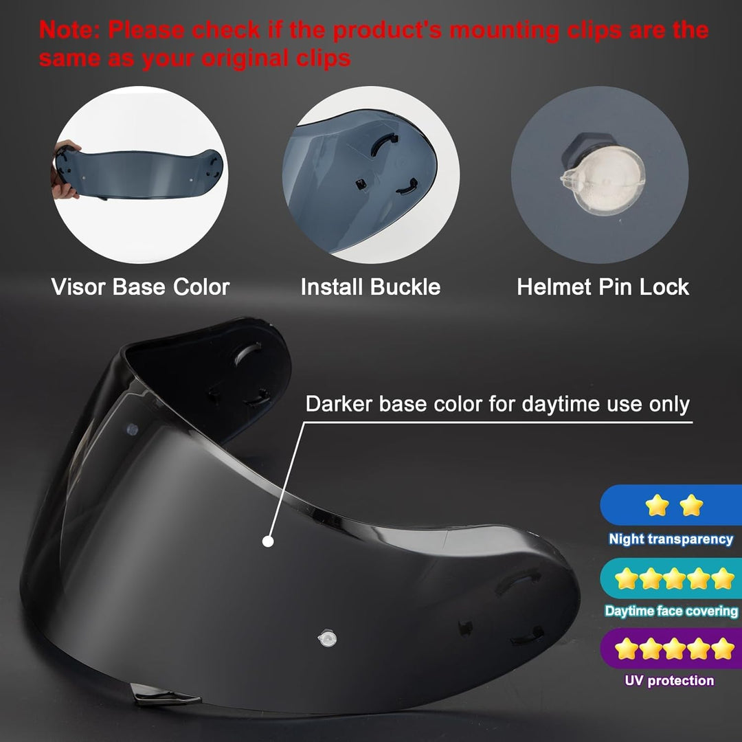 PSLER Helm Visier für Neotec 2 - Verspiegelt Helmvisier für Shoei Neotec 2 CNS-3 Getöntes Visier Mot