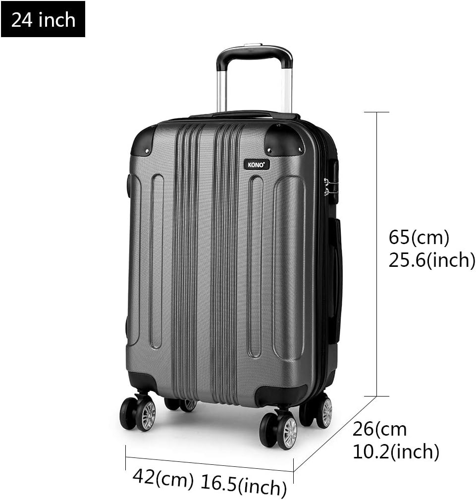 KONO Zwillingsrollen 3tlg. Kofferset Reisekoffer Koffer Trolleys Hartschale ABS Gepäckset in M-L-XL-