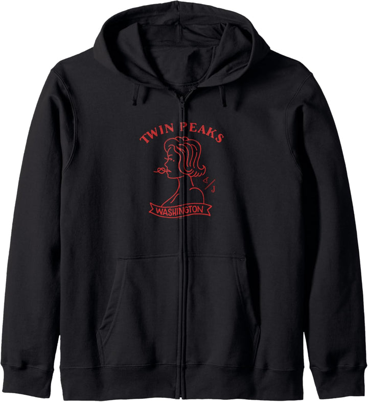 Twin Peaks Audrey Simple Red Outline Side Profile Kapuzenjacke