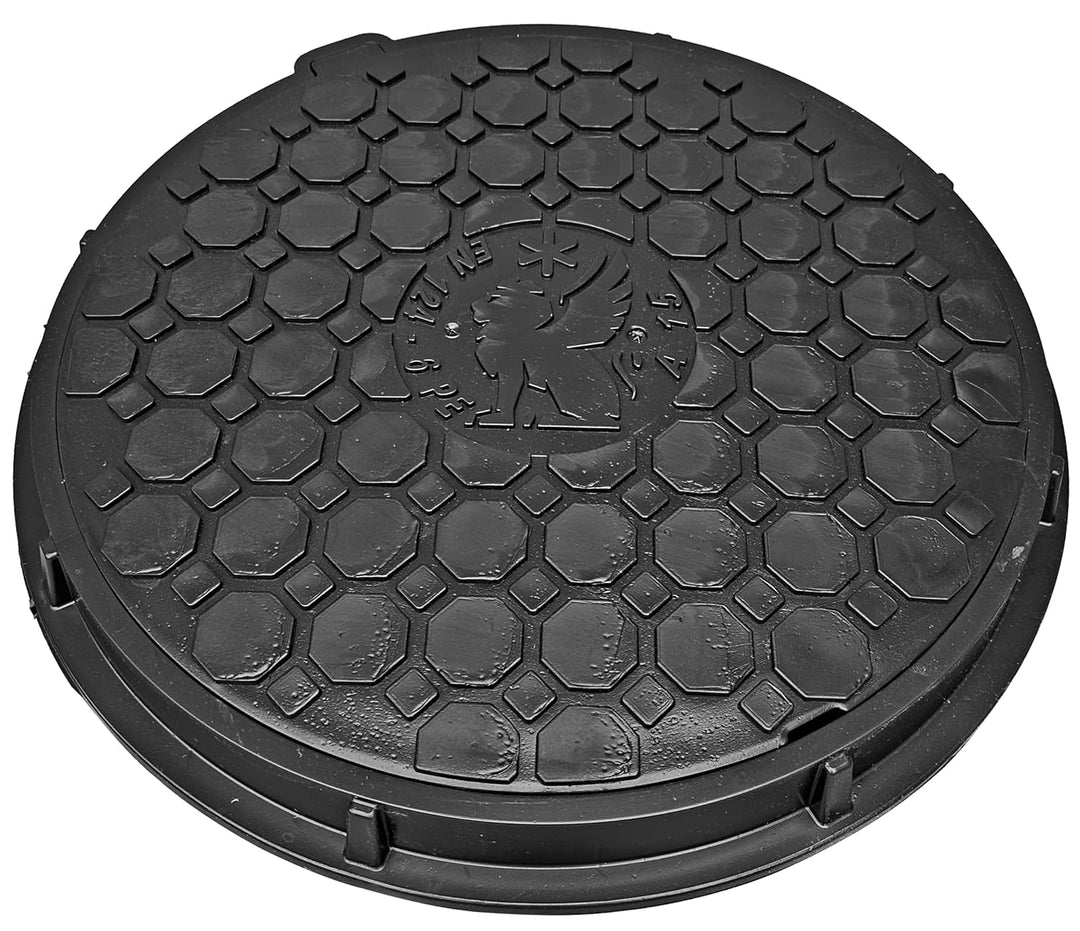 BABYLONPLAST Schachtabdeckung, Kanaldeckel Ø500 Kl.A15, Kunststoff Schachtdeckel A15, Belastbar bis