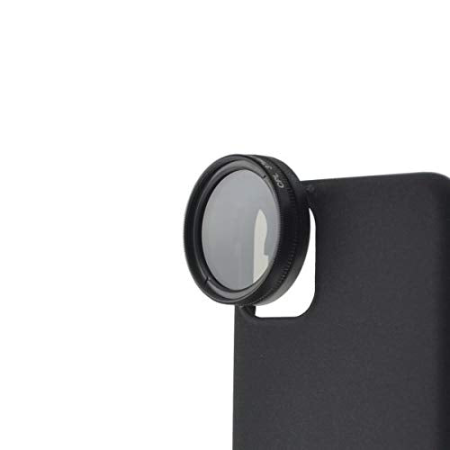 System-S CPL Filter 37 mm Circular Polarizer Linse in Schwarz mit Hülle für iPhone 12 Pro