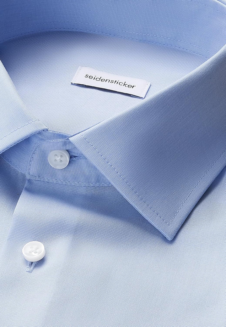 Seidensticker Herren Slim Bügelfrei Business Kent Extra Langer Arm Shirt 37 Hellblau, 37 Hellblau