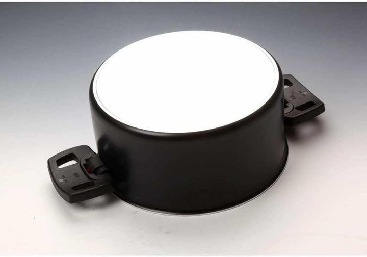 BALLARINI Click + Cook Kochtopf, Antihaftbeschichtet, 24 cm, Mit klappbaren Kunststoff-Griffen, Schw