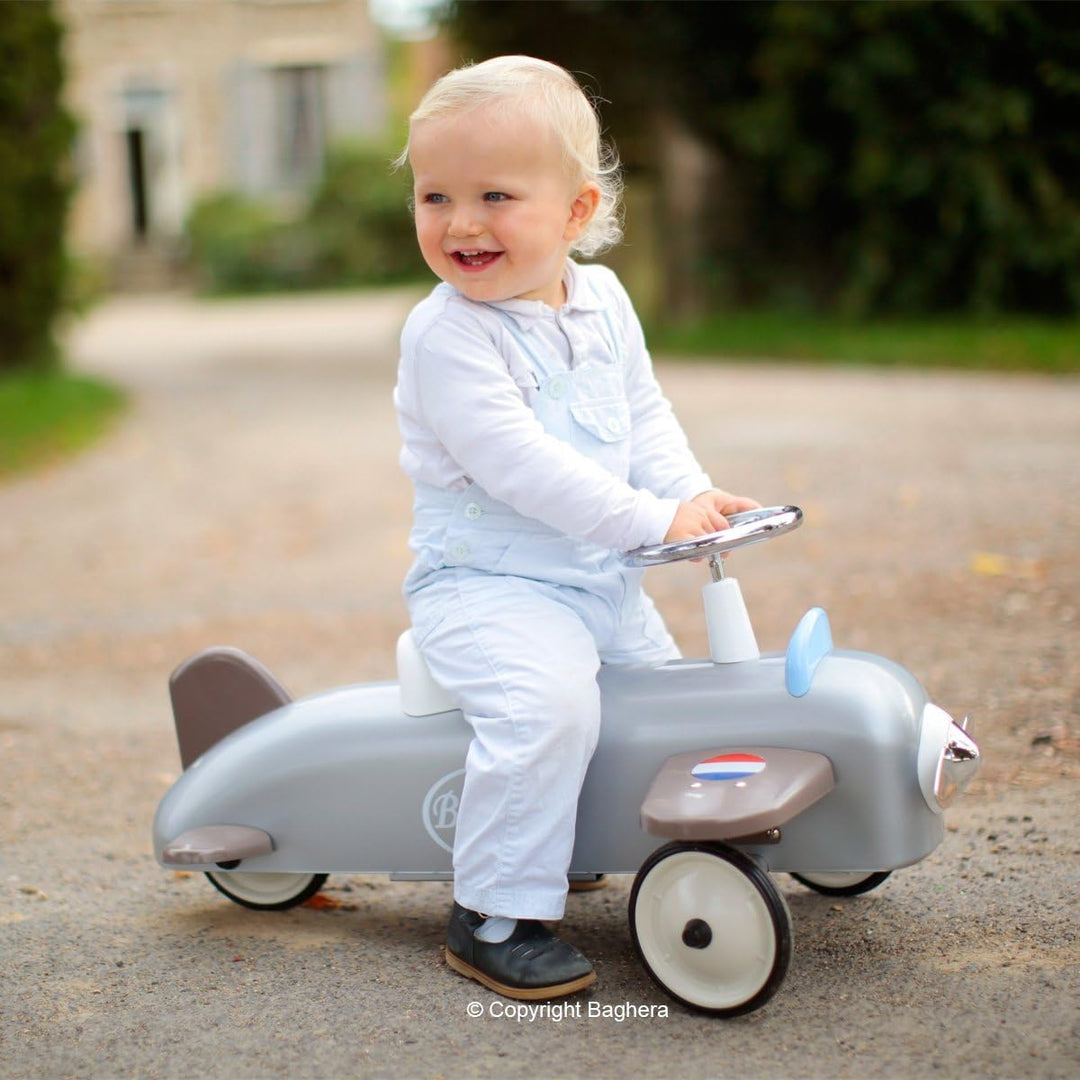Baghera 878 - Rutscher Flugzeug, grau, 75x48x37 cm, 1-3 Jahre, Rutschauto