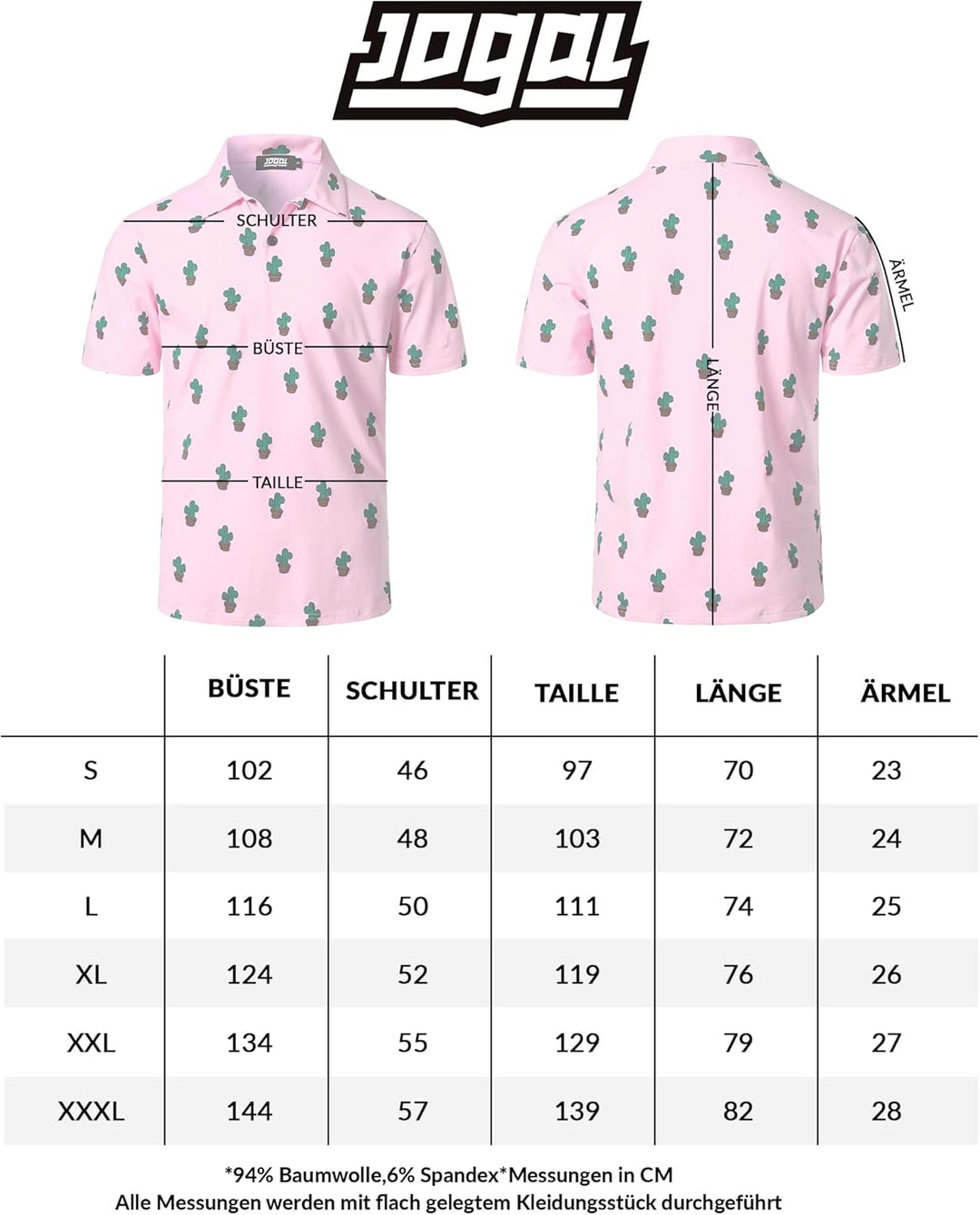 JOGAL Herren Golf Poloshirts Kurzarm Floral Sommer Freizeithemd Regular Fit Sport Outdoor Polo Tshir
