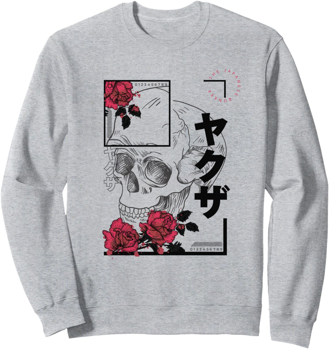 Japanese Aesthetic Vaporwave Sad Eboy Modern Urban Skull Sweatshirt
