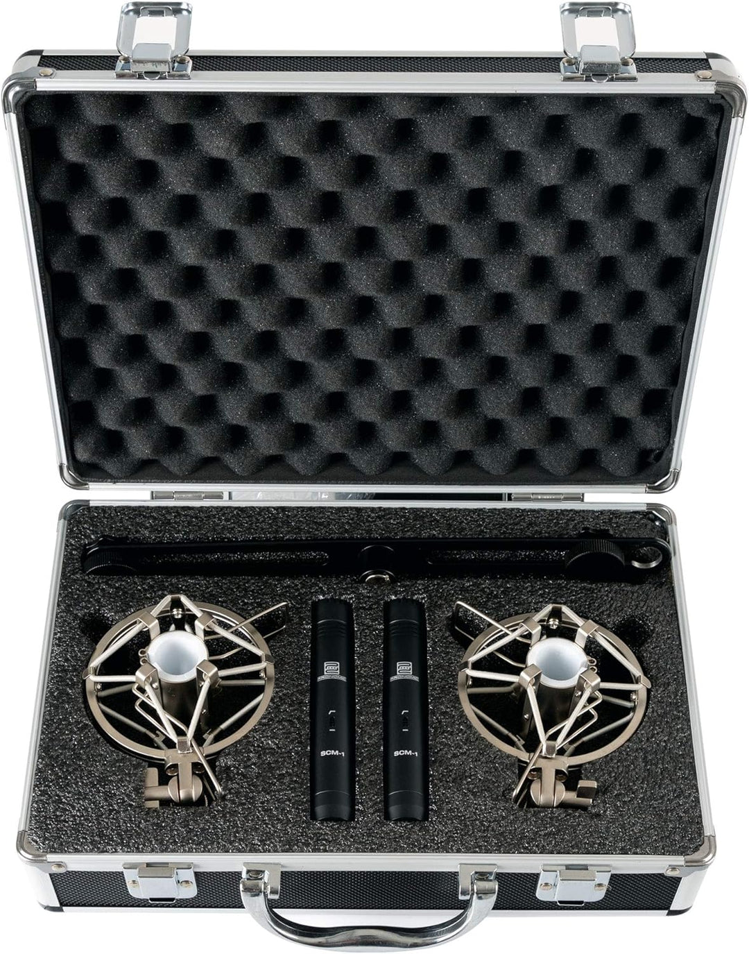 Pronomic SCM-1 Kleinmembran Mikrofon Stereo Set - Hochwertiger Koffer mit 2x Mikrofon, 1 x T-Bar Ste