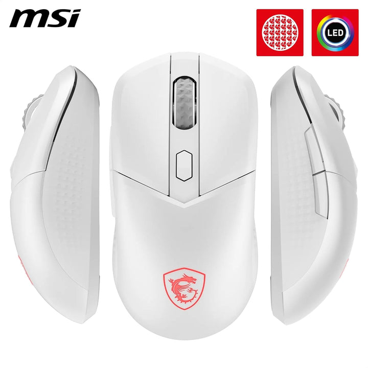 MSI Versa 300 Wireless White Gaming-Maus – 8000 DPI, symmetrisch, Kailh-Mikroschalter 30 Millionen K