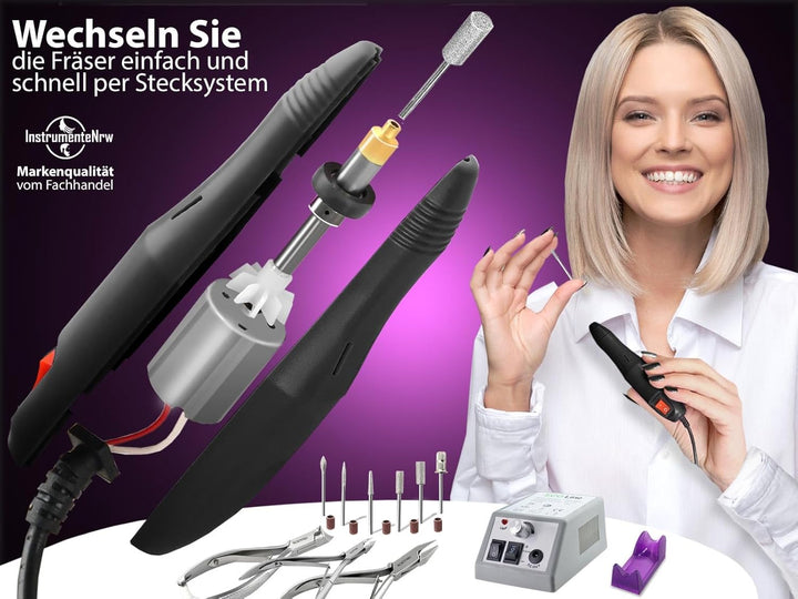 Fusspflegegerät Elektrisches Maniküre Pediküre-Set Fusspflegeset zur Hornhautentfernung mit Nagelzan