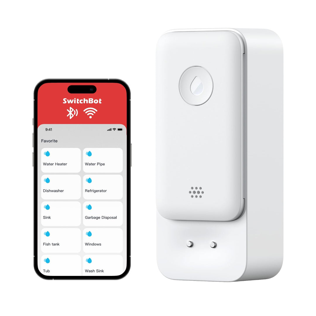 SwitchBot WLAN Wassermelder, Smart Wassersensor, 100dB Einstellbarer Alarm & App-Benachrichtigung, I