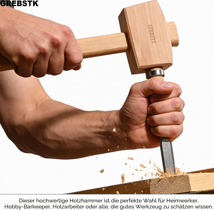 GREBSTK Holz Mallet Manuelle Eis Hammer Mallet Buche Solid Tischler Holzbearbeitung Mallet, 30cm