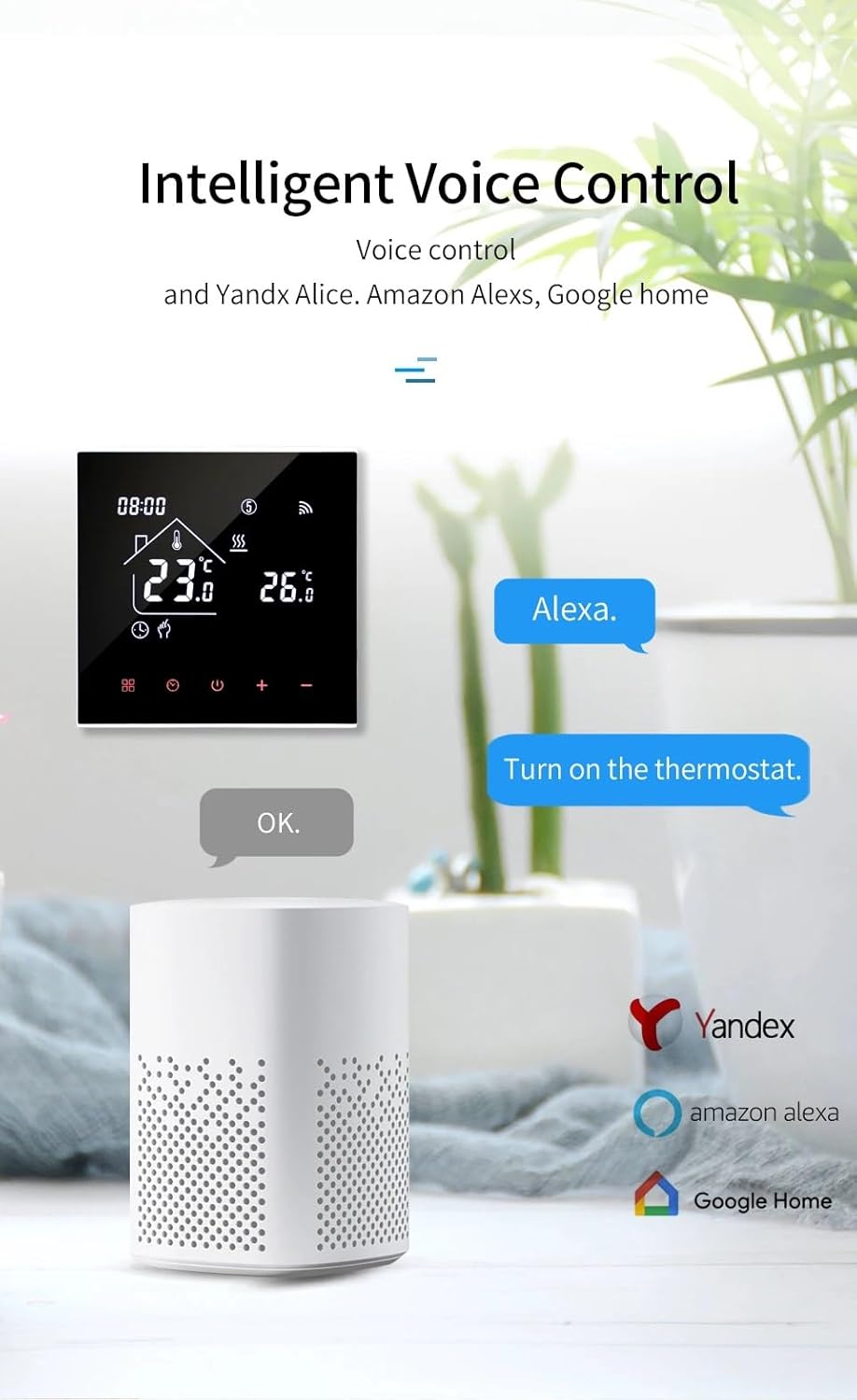 RKHK M4 Thermostat-Smart Wi-Fi Raumthermostat für Wasser, Fussbodenheizung, Digitale Heizungsthermos