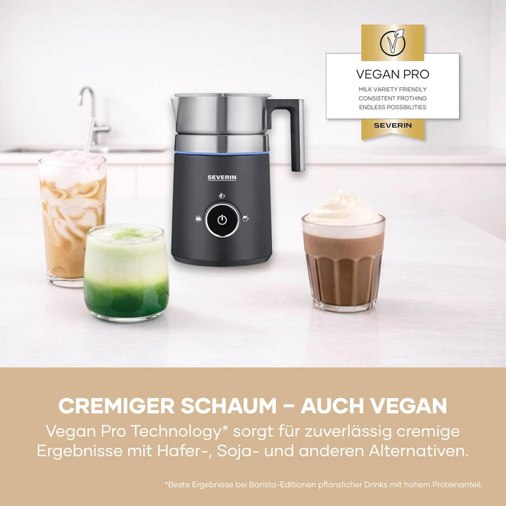 SEVERIN SPUMA 500 Induktions-Milchaufschäumer, elektrischer Milchaufschäumer ohne Anbrennen, spülmas