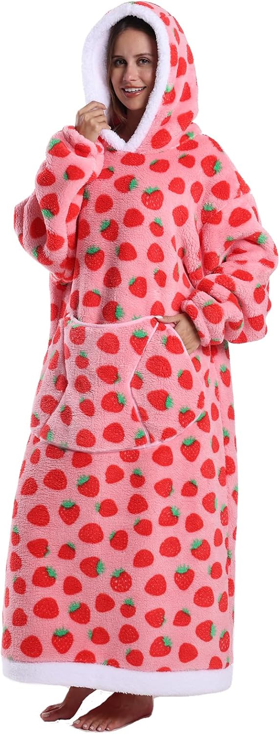 Ultra Weiche Hoodie Decke mit Ärmeln Warme Flanell Decke zum Anziehen für Zuhause Sofa und Bett, Kus