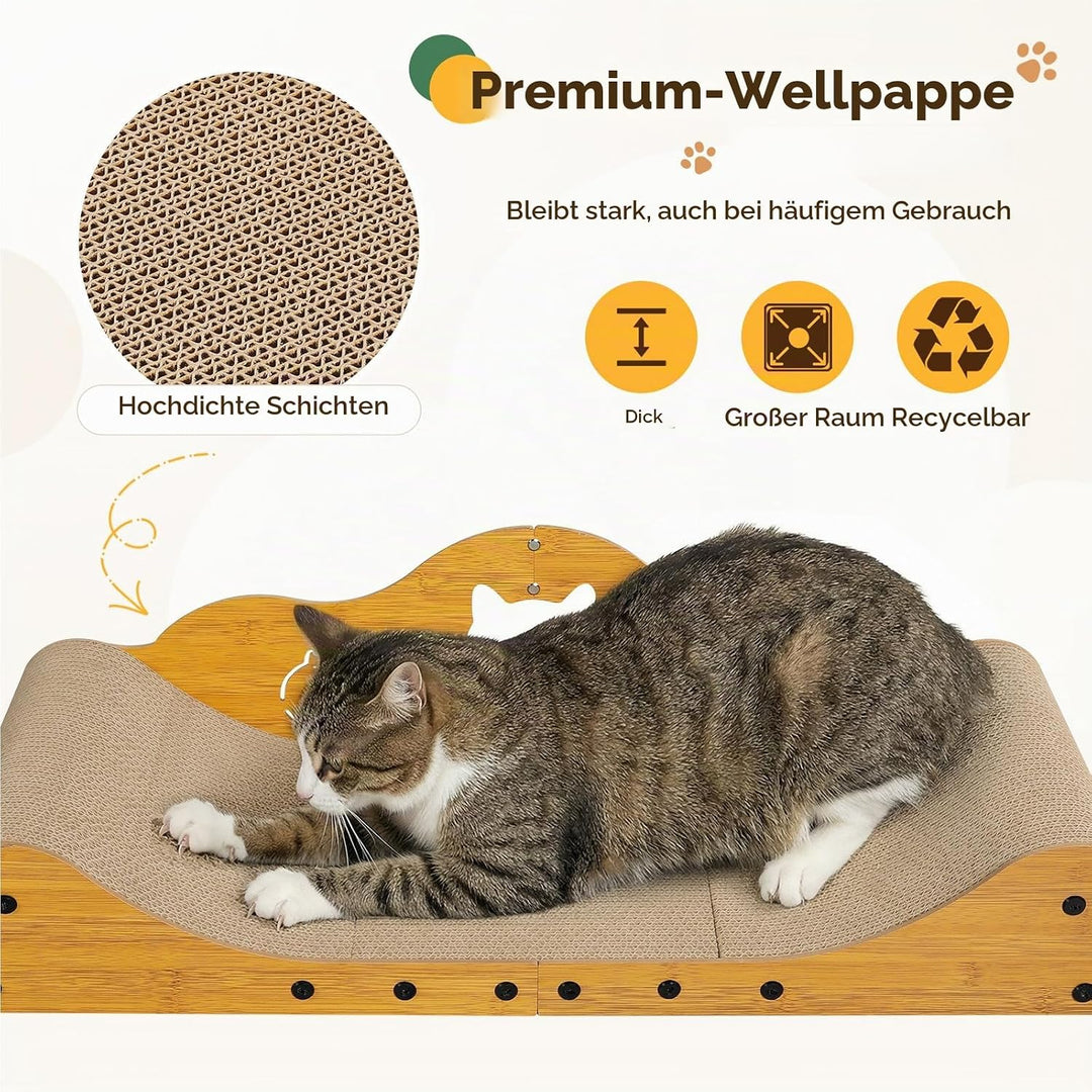 Gimars XXL Katzen Kratzbrett 78 cm im Sofa-Design, Kratzpappe für Katzen, Katzenkratzbretter &amp; Katze