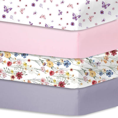 Bimocosy Spannbettlaken Spannbetttücher Laken für Babybetten Kinderbett 60x120 cm, 100% Mikrofaser,