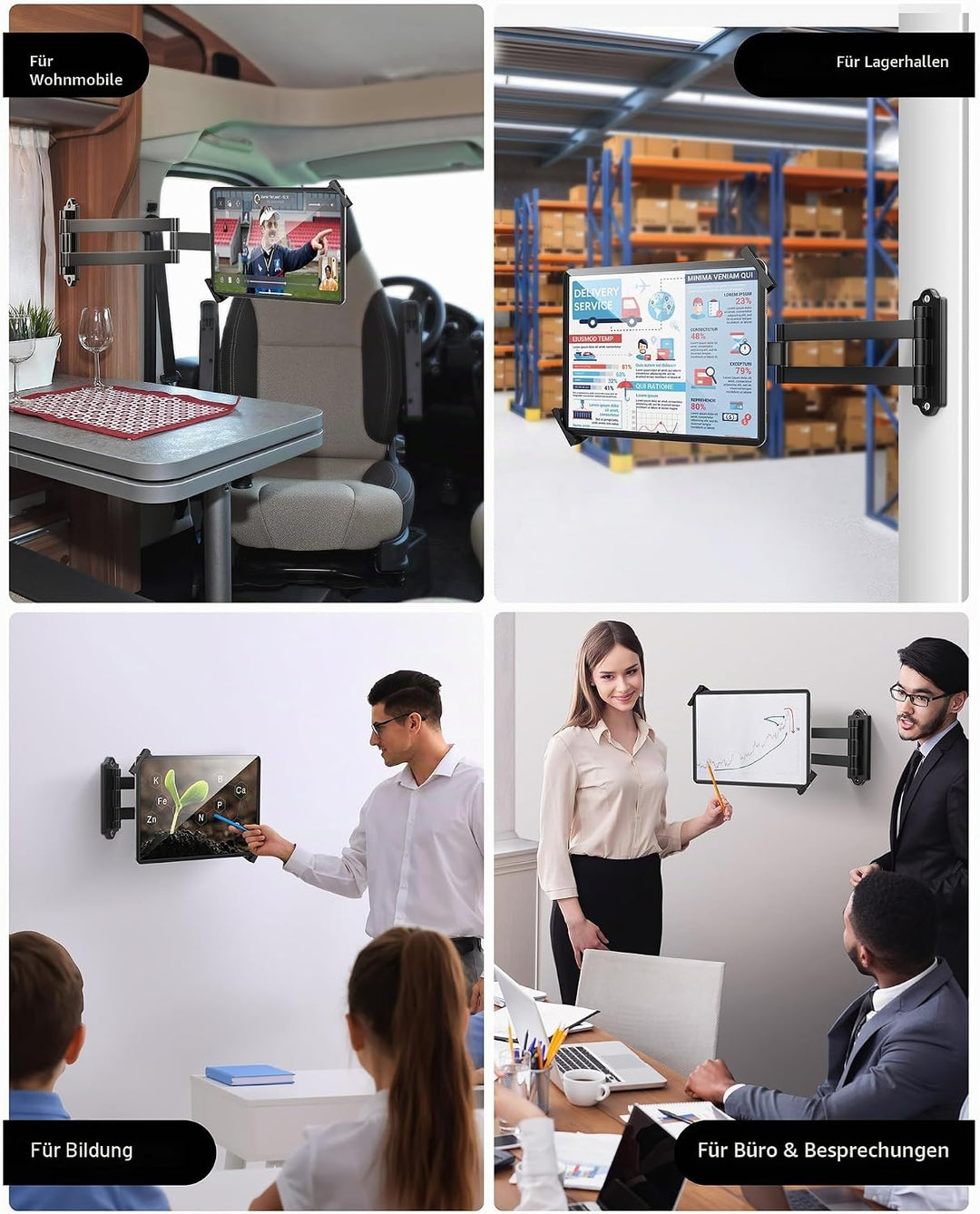 AboveTEK Tablet Wandhalterung iPad Ständer für 7-11Zoll Tablets/iPad/Galaxy Tab/Slate/Fire Tablet Ha
