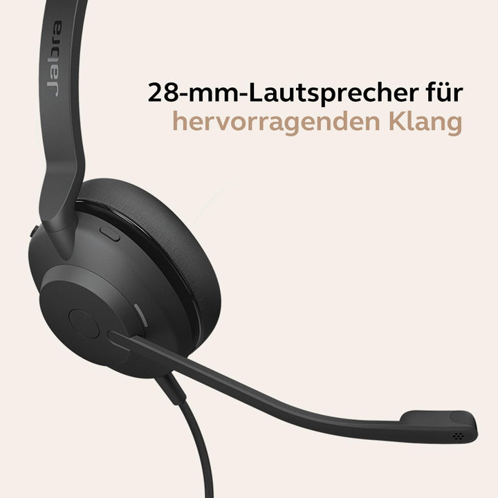 Jabra Evolve2 30 SE Telefon On Ear Headset kabelgebunden Mono Schwarz Mikrofon-Rauschunterdrückung,