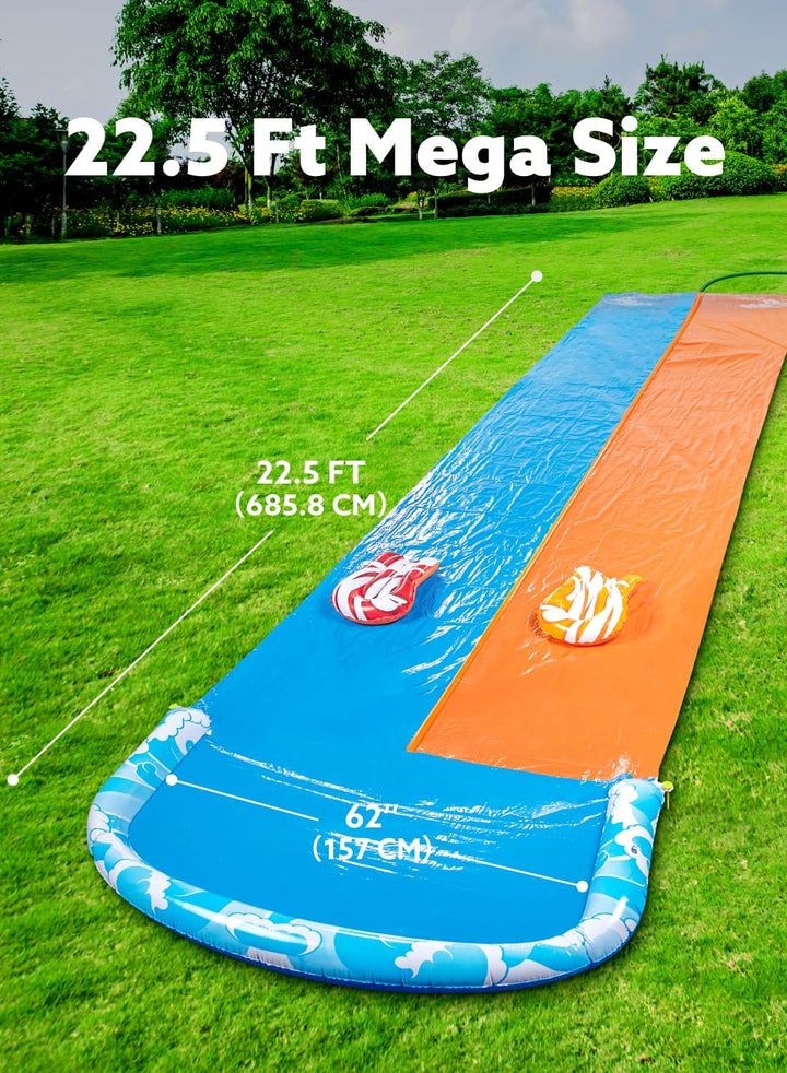 JOYIN 609 CMx 157 cm Slip and Slide Water Slide with 2 Bodyboards, Summer Toy with Build in Sprinkle