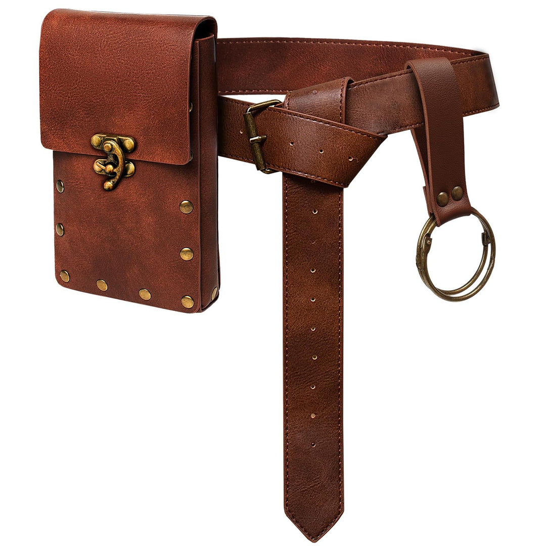 Mittelalterliches Gürtelset, Mittelalterlicher Wikingergürtel Mit Kunstledertasche Für Damen Karneva