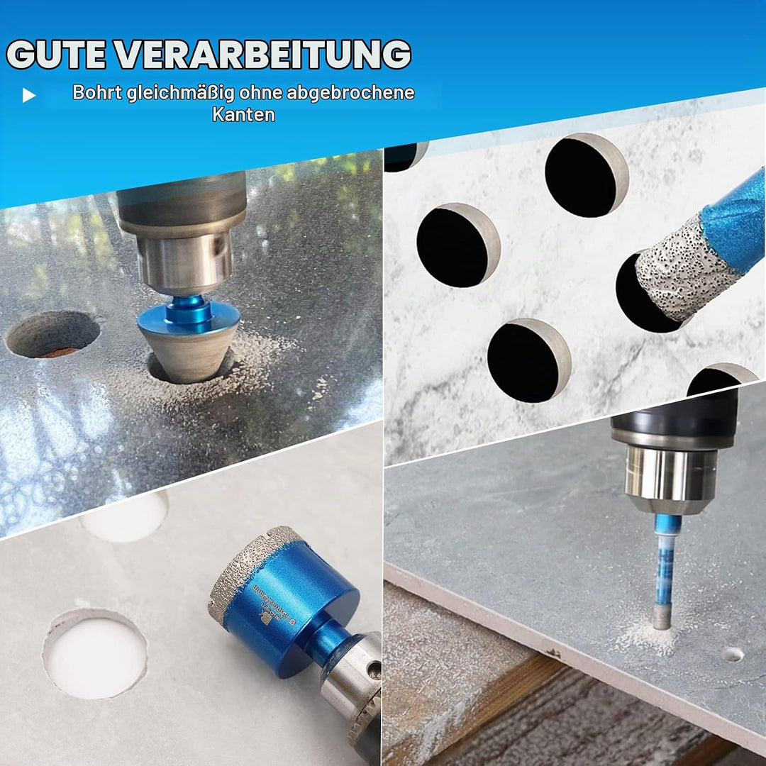 Diamant Trockenbohrer Fliesenbohrer set - BRSCHNITT Diamantbohrer Lochsäge für Fliesen Porzellan Ker