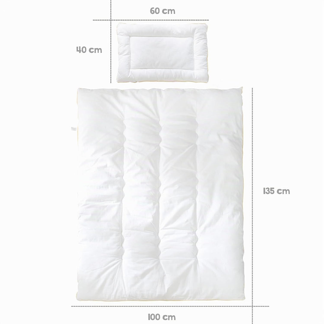 roba Kindersteppbett - Kinder Bettdecke 100 x 135 cm + Kissen 40 x 60 cm - Baby Set (Inlett) - 4 Jah