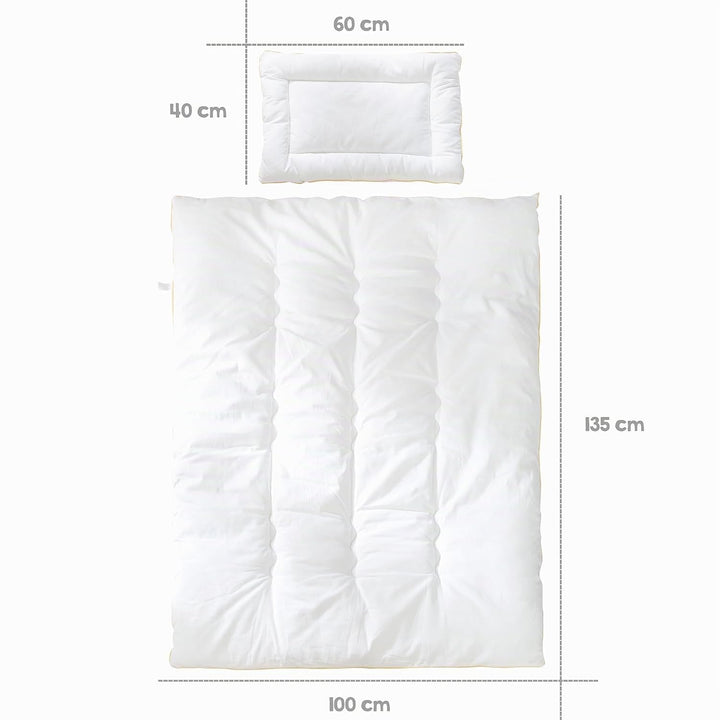 roba Kindersteppbett - Kinder Bettdecke 100 x 135 cm + Kissen 40 x 60 cm - Baby Set (Inlett) - 4 Jah