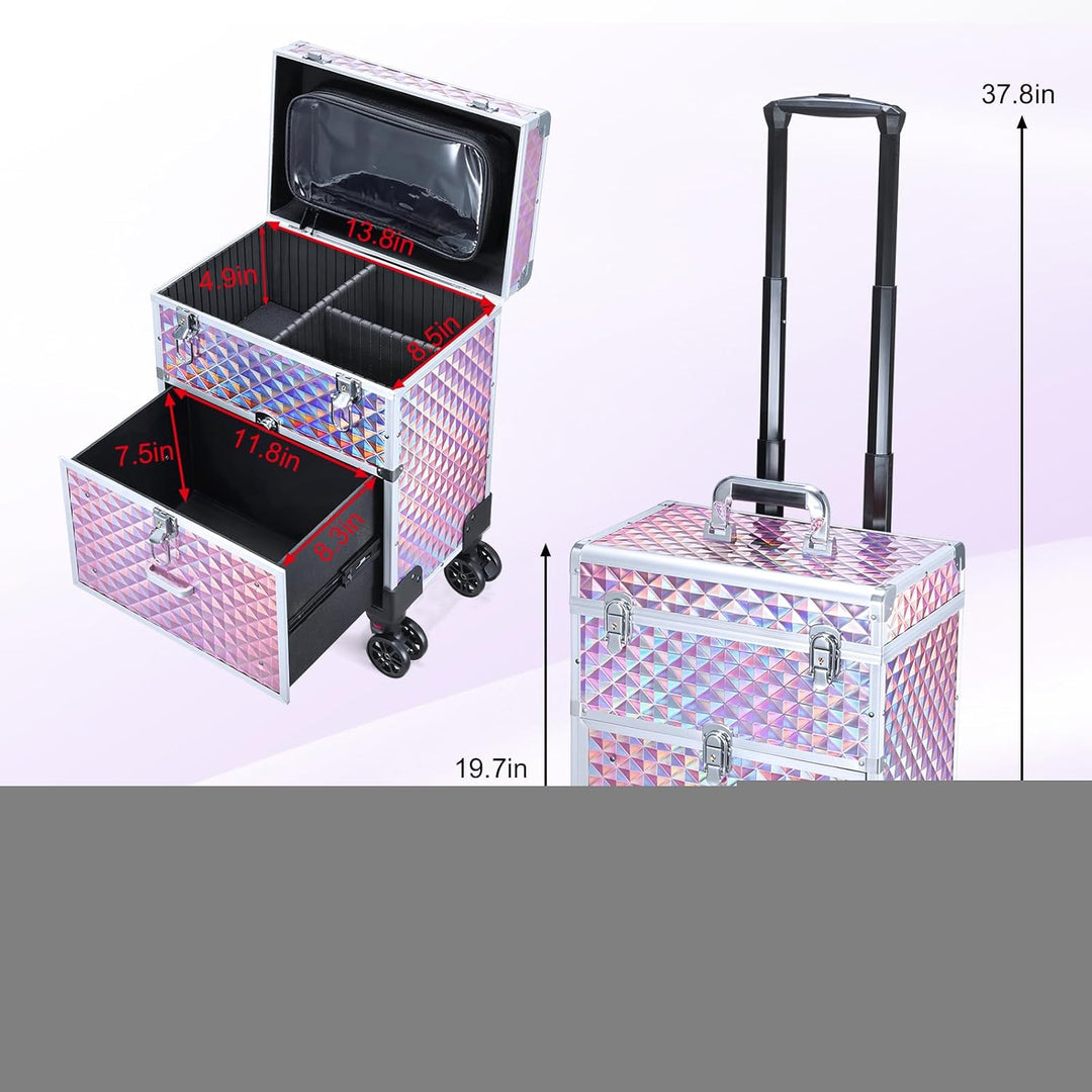 Kosmetikkoffer Trolley Kosmetik Trolley mit Schublade Make up Koffer Schminkkoffer Friseurkoffer mit