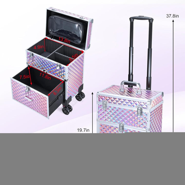 Kosmetikkoffer Trolley Kosmetik Trolley mit Schublade Make up Koffer Schminkkoffer Friseurkoffer mit