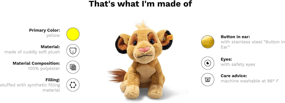 Steiff 24665 Soft Cuddly Friends Disney Originals Simba 26cm Single, Single