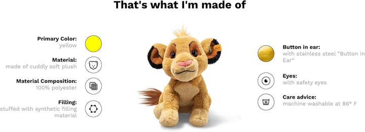 Steiff 24665 Soft Cuddly Friends Disney Originals Simba 26cm Single, Single