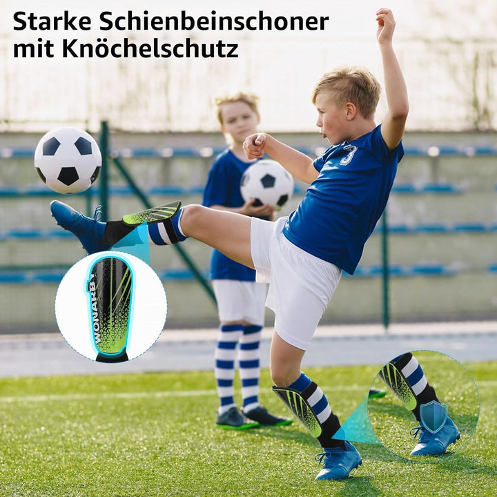 Schienbeinschoner Kinder Fussball Knöchelschutz Herren - Fussball Ausstattung Mit Verstellbarem Klet