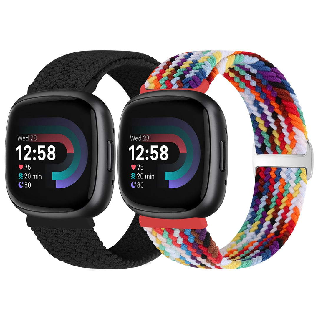 Geflochtenes Armband Kompatibel mit Fitbit Versa 4/Versa 3/Sense 2/Sense Armband für Damen Herren, E
