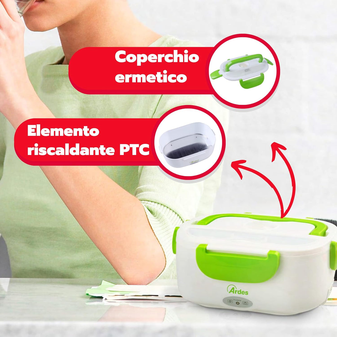 ARDES - AR1K01G Tragbarer elektrischer Speisenwärmer, Warmhaltebehälter für Lebensmittel - Lunch Box