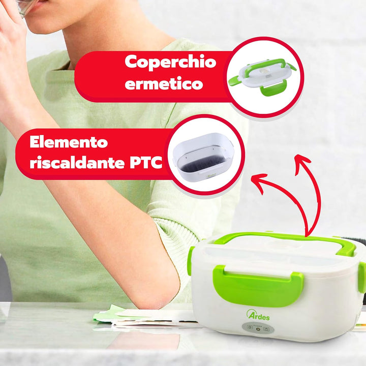 ARDES - AR1K01G Tragbarer elektrischer Speisenwärmer, Warmhaltebehälter für Lebensmittel - Lunch Box