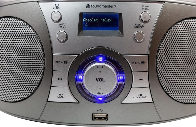 Soundmaster SCD1800TI tragbares Digitalradio CD-Player DAB+ UKW-RDS USB AUX Bluetooth