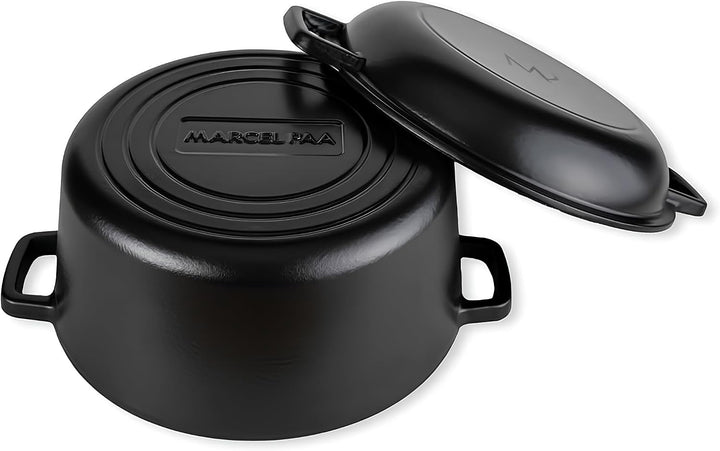 Marcel Paa Gusseisentopf 26,5 cm – Emaillierter Brotbacktopf 4,8 L für Brote bis 1 kg – mit Deckel &amp;