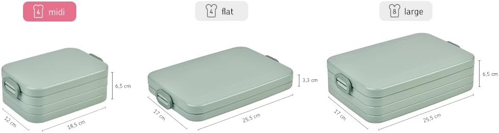 Mepal - Lunchbox Take a Break Midi - Brotdose To Go - Für 2 Sandwiches oder 4 Brotscheiben - Meal Pr