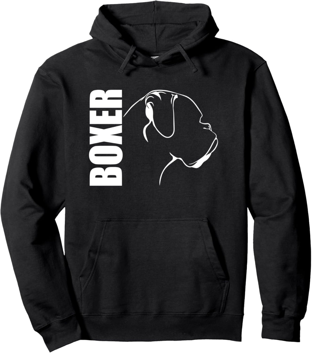 Deutscher Boxer Profil Hunderasse Hund Hunde Pullover Hoodie