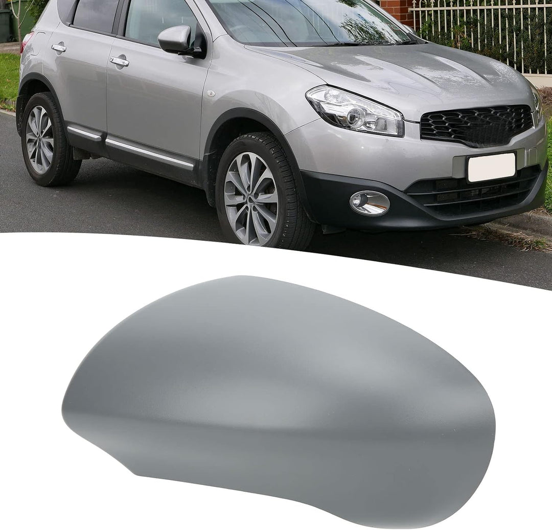 Qiilu Aussenspiegelabdeckung Aussenspiegelabdeckung Grau Rückspiegelgehäuse Ersatz für Nissan Qashqa