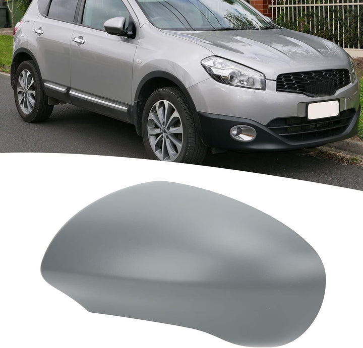 Qiilu Aussenspiegelabdeckung Aussenspiegelabdeckung Grau Rückspiegelgehäuse Ersatz für Nissan Qashqa