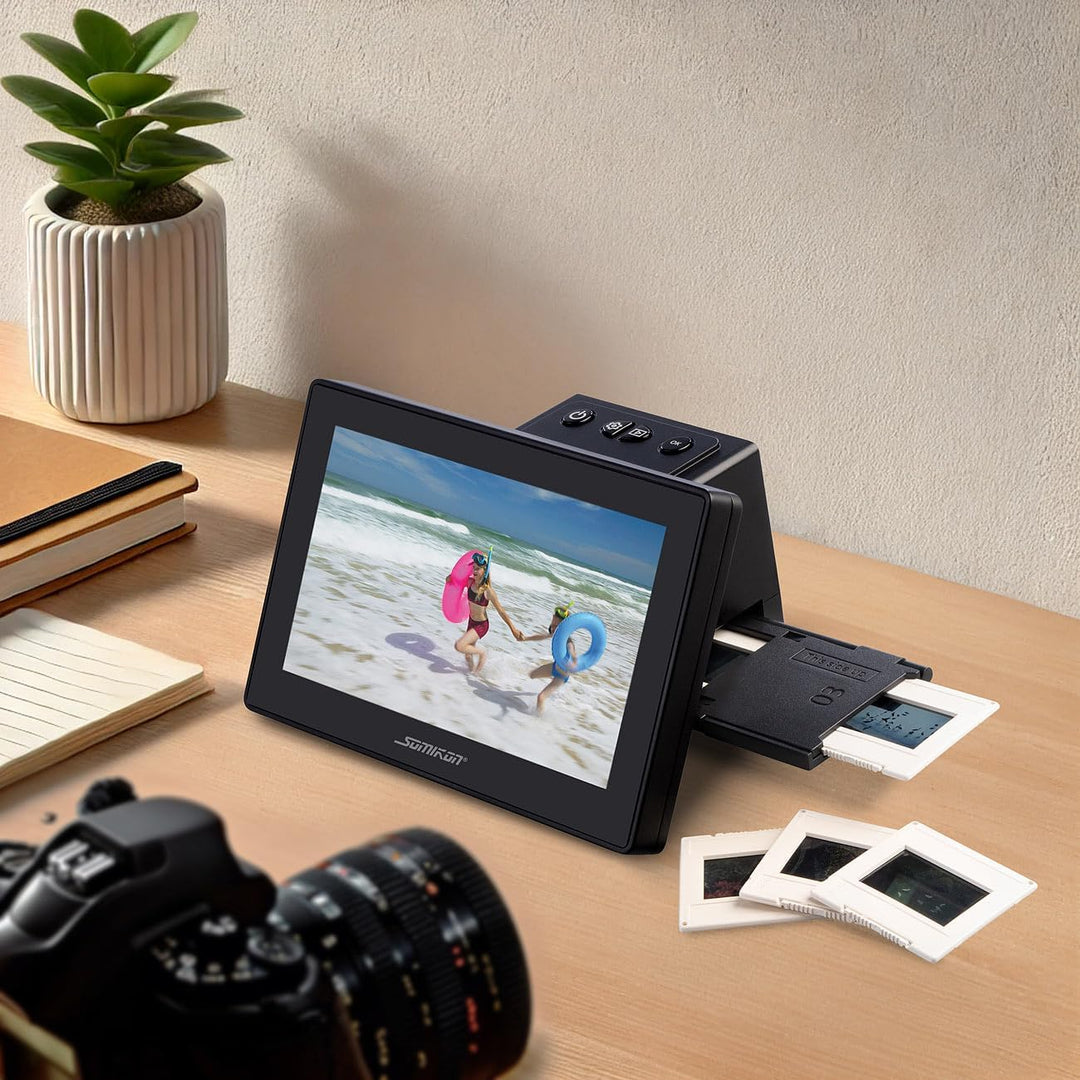 Somikon Negativ Scanner: Stand-Alone-Dia- & Negativscanner, 17,8 cm/7"-IPS-Display, 25 MP, HDMI (Dia