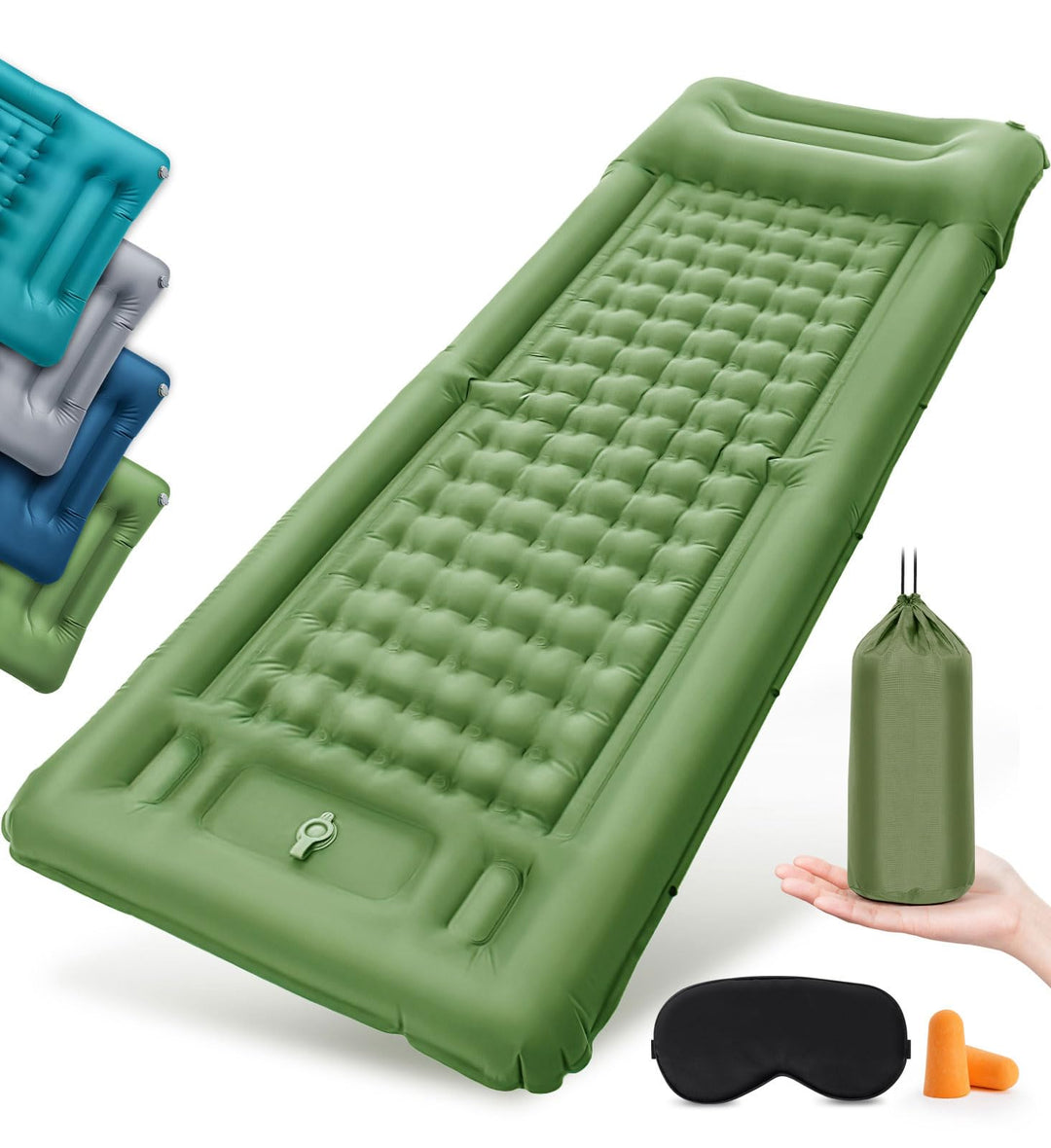 Luftmatratze Camping Matratze 12CM mit Fusspumpe Isomatte Camping mit Integrierten Kopfkissen für Ca