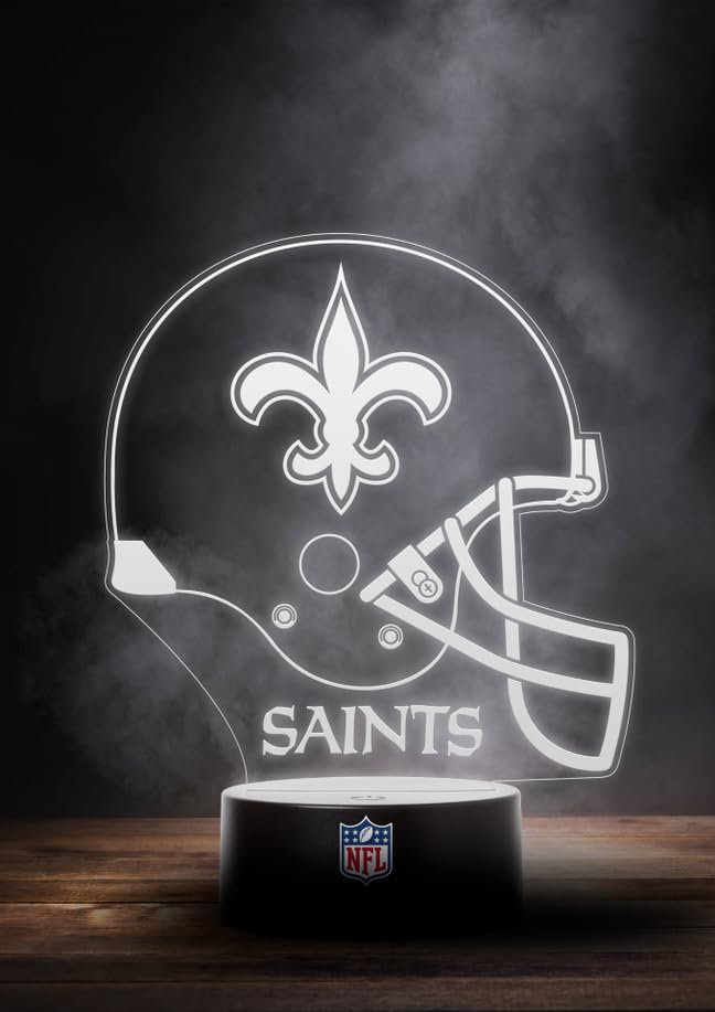 Great Branding New Orleans Saints NFL LED Lampe Licht Logo Helm, Wechselmodus mit 6 unterschiedliche