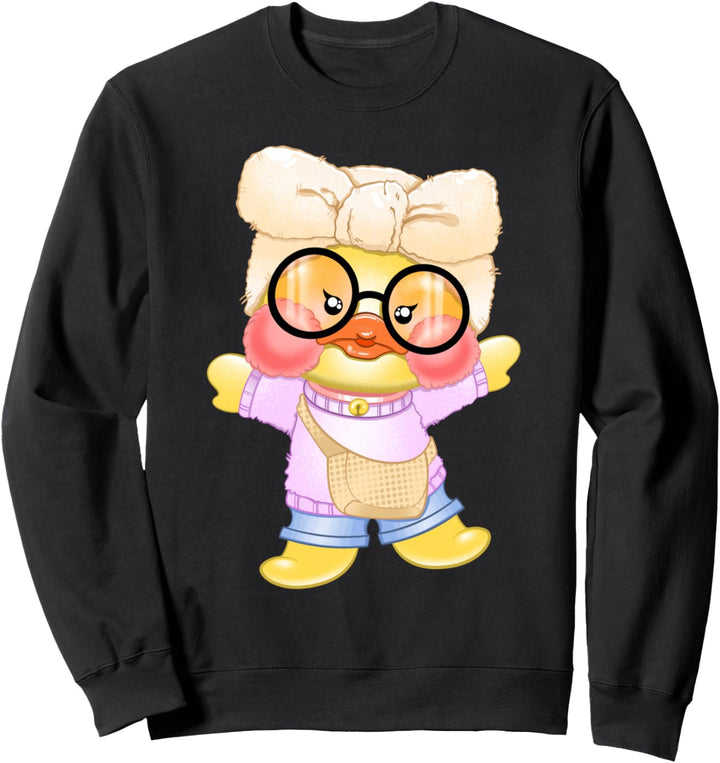 Gelbe Lalafan-Ente mit Tasche und Brille Sweatshirt