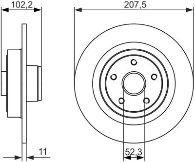 Bosch BD1556 Bremsscheiben - Hinterachse - ECE-R90 Zertifizierung - eine Bremsscheibe