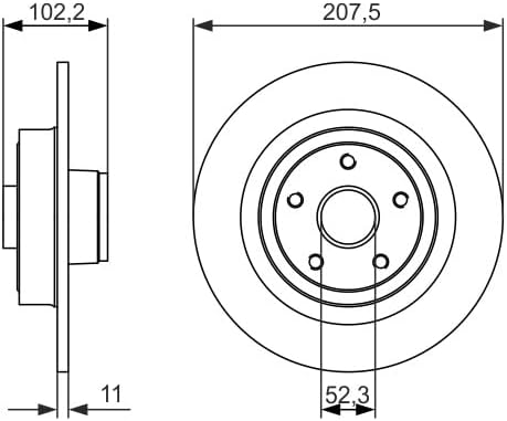 Bosch BD1556 Bremsscheiben - Hinterachse - ECE-R90 Zertifizierung - eine Bremsscheibe